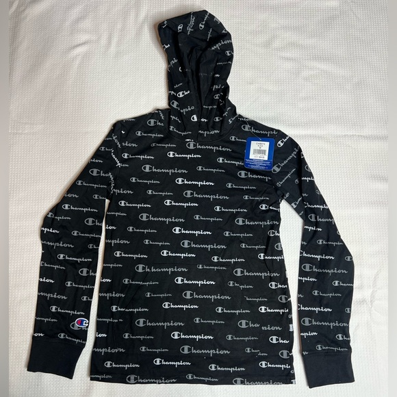 Boys Champion Long Sleeve Tee With Hood - Picture 1 of 2